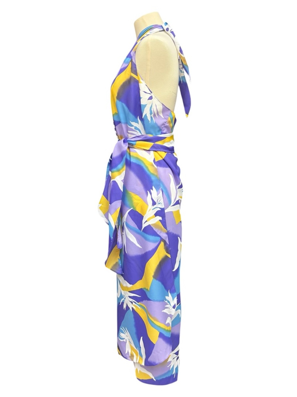Vintage Hilo Hatties Hawaii Purple Floral Wrap Dress Convertible Maxi Skirt - Picture 3 of 12